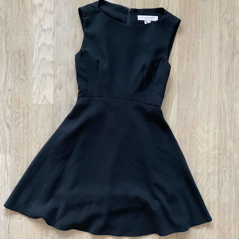 French Connection Black Sleeveless Fit and Flare Dress Size 4